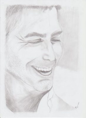 Portrait drawing of George Clooney